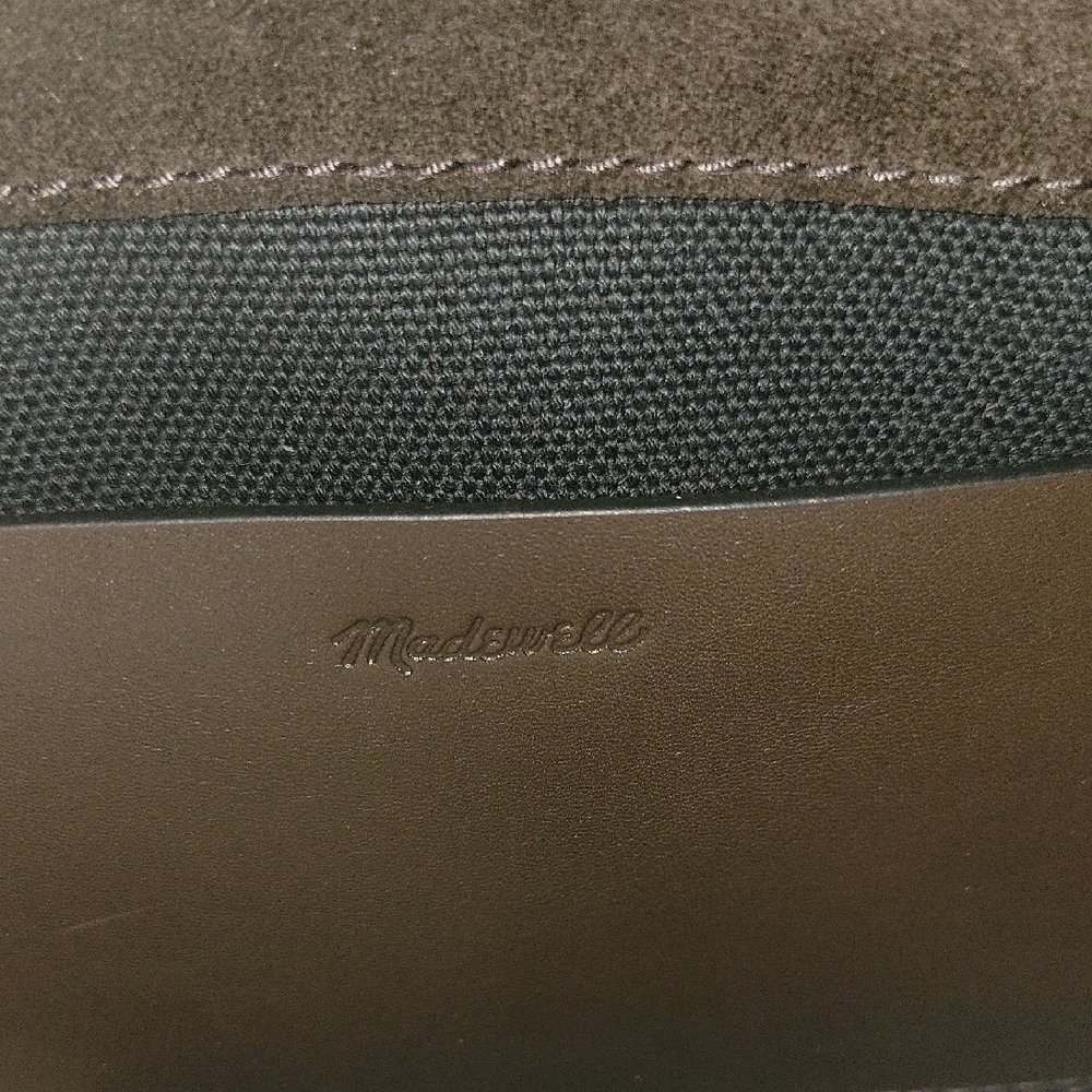 Madewell Dark Brown Suede Shoulder Bag with Gold-Tone Accent - Picture 3 of 3
